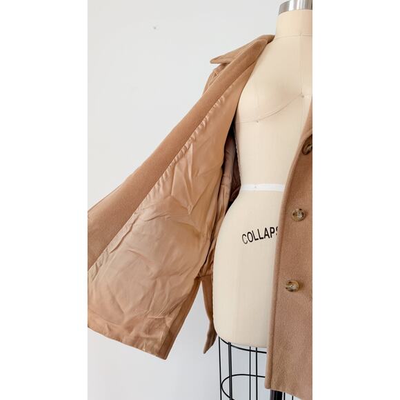 Max Mara Camel Brown Virgin Wool Mid Length Winter Coat US 14 - Picture 6 of 15